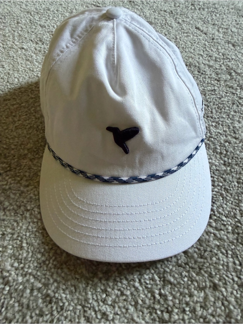 Birddogs White Cap with Blue Logo Accents